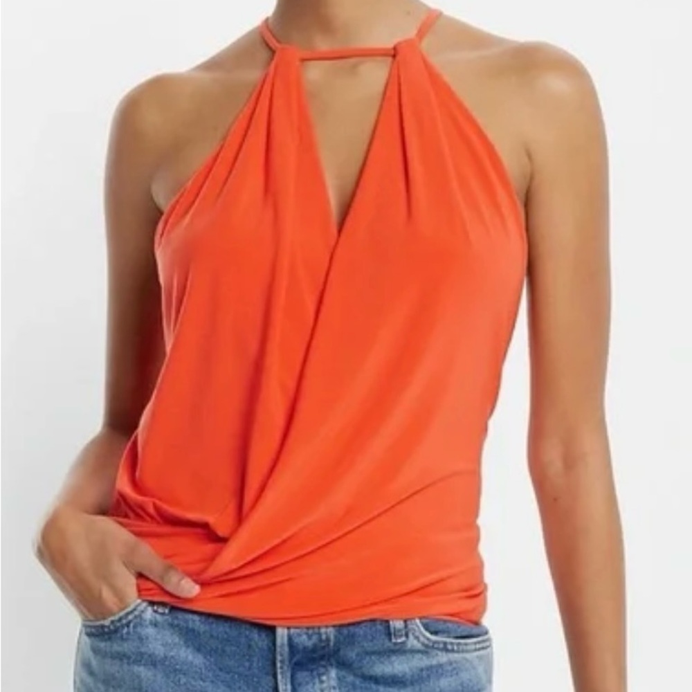 Size M Express Surplice Cutout Halter Cami